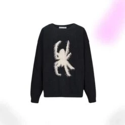 Fuzzy Spider Black Sweater