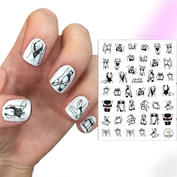 Abstract Girl Nail Stickers 1 Abstract Girl Nail Stickers