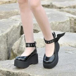 Black Wing Lolita Platform Shoes -Gothic Clothing Store 0 1b7d281f 8903 4dba 97a7 ea77daa2668c