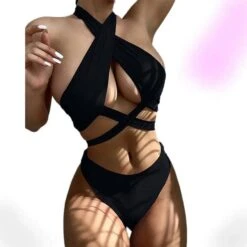 Aubree Crisscross Halter Wrap Bikini Set