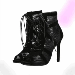 Gal Gothic Black Mesh Heels