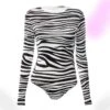Nude Zebra Backless Bodysuit