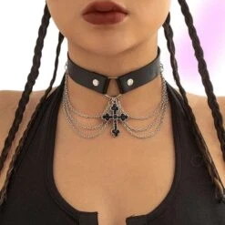 Summon Cross Choker Necklace