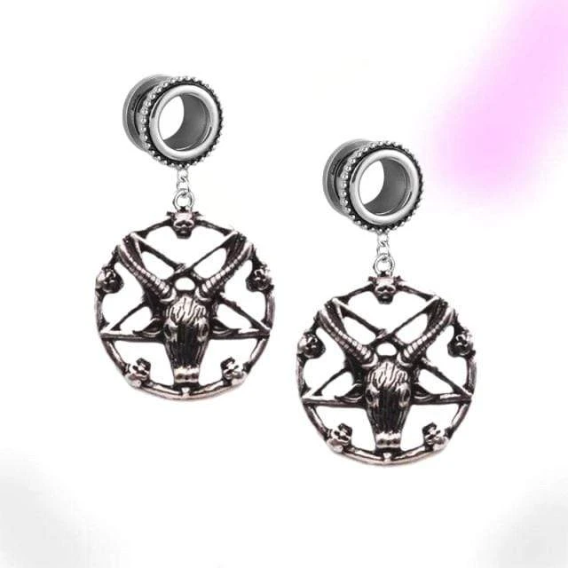 Ominous Stainless Steel Tunnel Earrings 1 Ominous Stainless Steel Tunnel Earrings