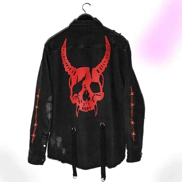 Red Skull Denim Jacket 1 Red Skull Denim Jacket