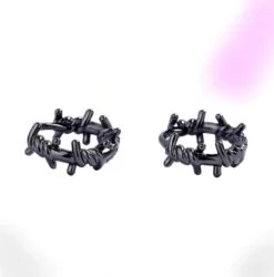 Barb Wire Silver Earrings