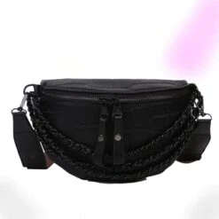 Faux Leather Chain Bum Bag