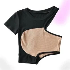 One Sleeve Colorblock Crop Top -Gothic Clothing Store 0 dca11728 1647 4efb 8024 741be5c0c87c