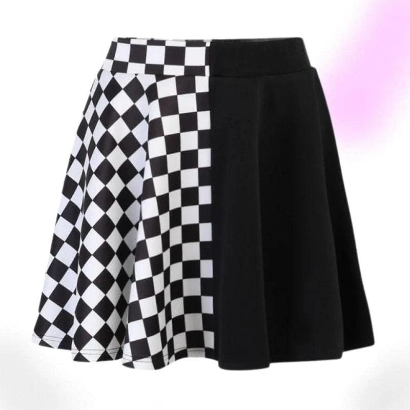 B&W Gothic Checkered Skirt 1 B&W Gothic Checkered Skirt