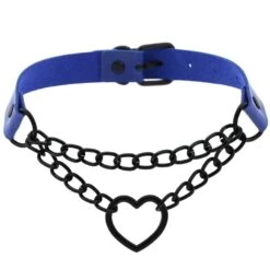 Chained Heart Gothic Leather Choker -Gothic Clothing Store 10 d71021cd 8928 4631 9a60 0685f677bc0d