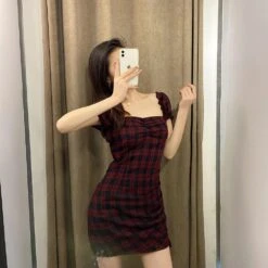 Morticia Vintage Plaid Dress -Gothic Clothing Store 10 ee445e69 3857 455d a440 4150cd5e3003