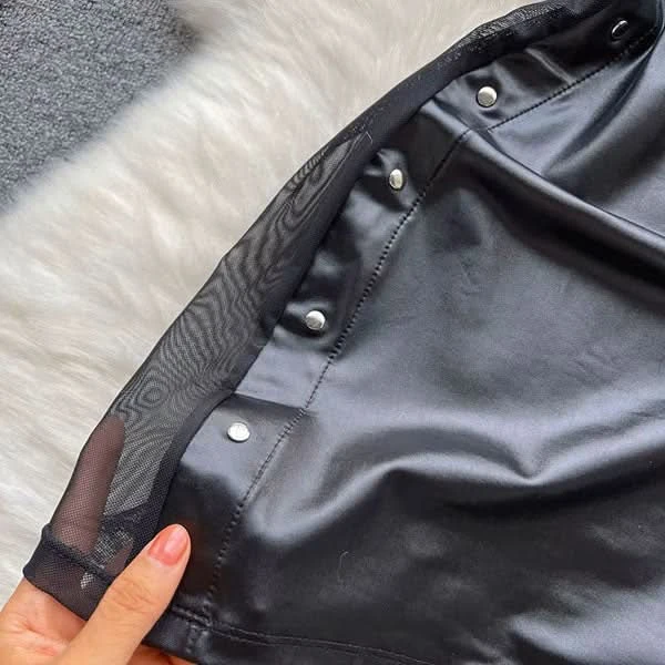 Dominatrix Dreams Lingerie Leather-Look Bodycon Night Dress 12 Dominatrix Dreams Lingerie Leather-Look Bodycon Night Dress - Image 12