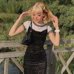 Black Leopard Midi Dress -Gothic Clothing Store 11 36d94258 8487 461a baf6 ae613bc62748