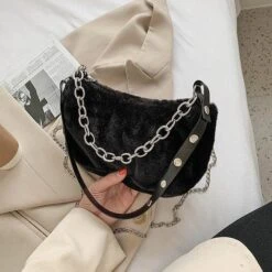 Miss Fuzzy Chain Shoulder Bag -Gothic Clothing Store 11 7169199f 2ca5 4ef7 ba9e 4f13af33d6af