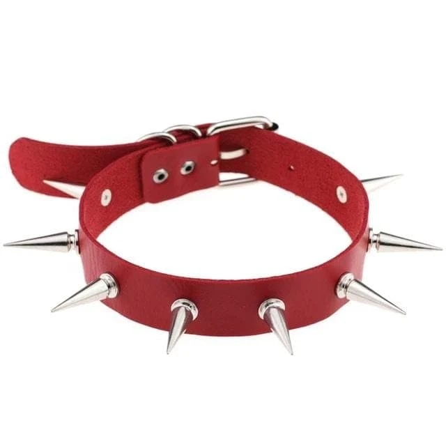 Silver Spiked Leather Choker 13 Silver Spiked Leather Choker - Image 13