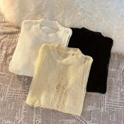 Good Karma Distressed Knit Sweater -Gothic Clothing Store 11 b31eb62c d021 42cc b4c7 17bd92270d01