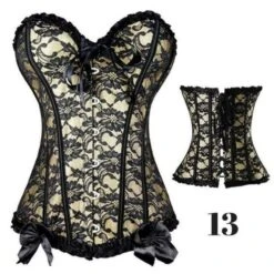 Plastic Boned Gothic Waist Trainer Corsets -Gothic Clothing Store 13 Black