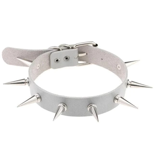 Silver Spiked Leather Choker 15 Silver Spiked Leather Choker - Image 15