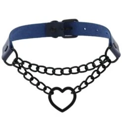 Chained Heart Gothic Leather Choker -Gothic Clothing Store 14 f9fbbedc 7367 4976 ba45 97c6e8ffae11