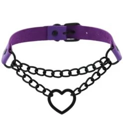Chained Heart Gothic Leather Choker -Gothic Clothing Store 15 dbf4ec94 c445 482f 8213 36bc5035d0dc