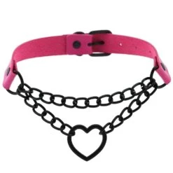 Chained Heart Gothic Leather Choker -Gothic Clothing Store 16 ac1d153d 007d 4855 ba4f 00df031f65ed
