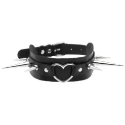 Long Spike Heart Choker Necklace -Gothic Clothing Store 17 3a0d0d14 3b5e 4fae 9b7b 78f884c49752
