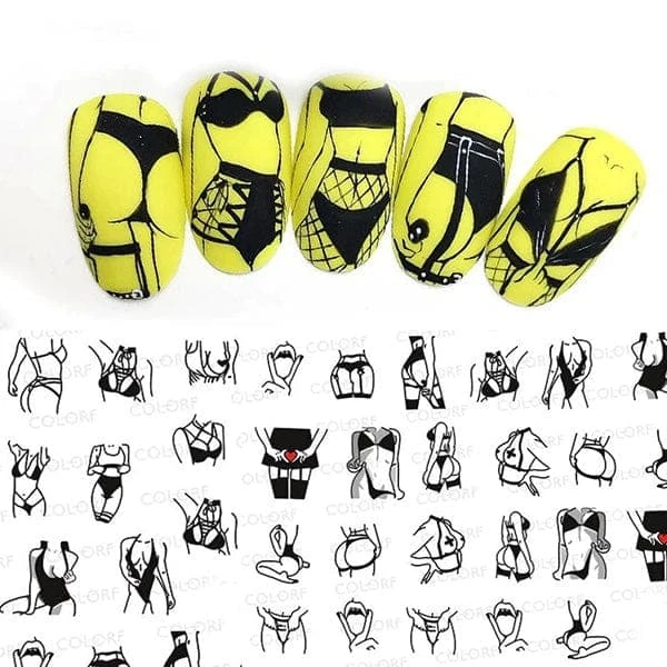 Abstract Girl Nail Stickers 2 Abstract Girl Nail Stickers - Image 2