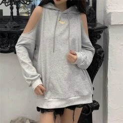 Moon Mystery Cold Shoulder Hoodie -Gothic Clothing Store 1 034a0725 6068 4276 b130 a730c4185adc