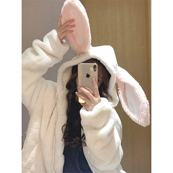 Snow Bunny Kawaii Hooded Coat 2 Snow Bunny Kawaii Hooded Coat - Image 2