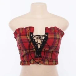Crave Tartan Crop Top -Gothic Clothing Store 1 34dbe5e1 eba5 462b b65e d726efb316e0