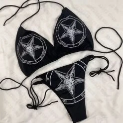 Wonder Gothic Lace-Up Thong Bikini Set -Gothic Clothing Store 1 35549df8 b3fa 4f0e 8105 c3c84a6ef730