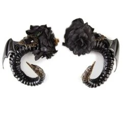 Floral Sheep Horn Hair Clip -Gothic Clothing Store 1 63ec7c11 0513 405c 85ff b437060a0f3c