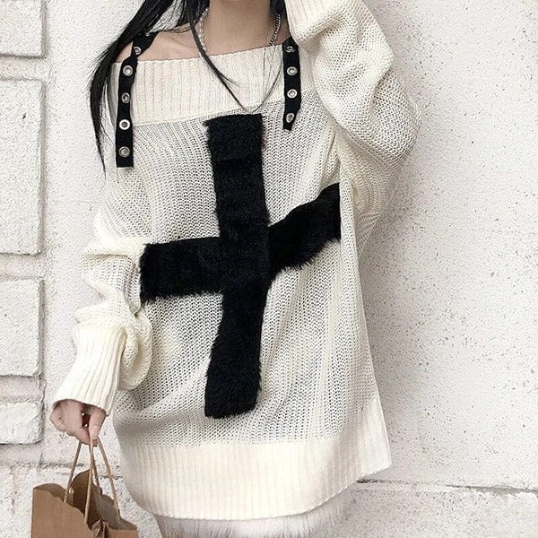 Cross The Line Off-Shoulder Sweater 2 Cross The Line Off-Shoulder Sweater - Image 2