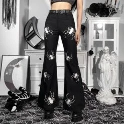 Spider Slayer Flare Pants -Gothic Clothing Store 1 7e83a86c 33c2 4c6a a0cb e1175c0bde13
