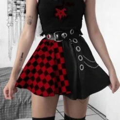 Red & Black Gothic Checkered Skirt 7 Red & Black Gothic Checkered Skirt -Gothic Clothing Store 1 8441258a 6193 4114 82a4 474fded21433