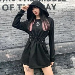 Lil Moon Flower Dress Hoodie -Gothic Clothing Store 1 8f887ae4 9afc 4594 a04f 1b48d21c25b5