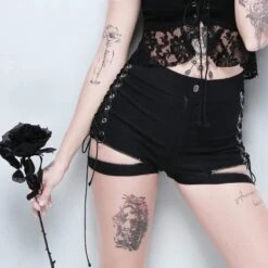 Black Rebel Mini Short -Gothic Clothing Store 1 9573f475 5a0c 4c72 891d 5a4f547e9207