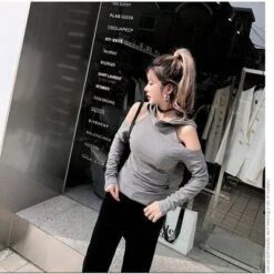 Exposée Cold Shoulder Hoodie -Gothic Clothing Store 1 9b9ded45 798d 4da9 9117 5cf13794281a