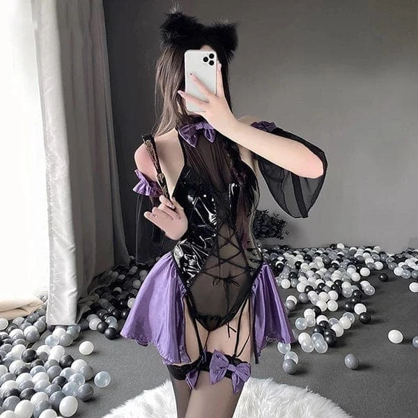 Desdemona Glossy Leather Lingerie Set 5 Desdemona Glossy Leather Lingerie Set - Image 5