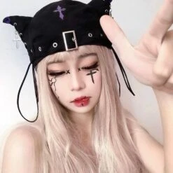 Twisted Illusions Harajuku Beret Hat -Gothic Clothing Store 1 db9af022 af69 45c2 a69d cc4e89c599cb