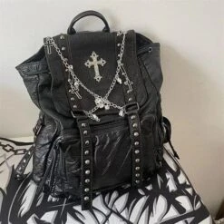 Cross Skeleton Chain Backpack Bag -Gothic Clothing Store 1 e49f1372 d4f8 4dce b857 fa9f82f79930