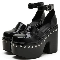 Blaque Rivet Platform Shoes -Gothic Clothing Store 1 f10a145b 37c2 4002 b9c6 3ac7752e7442