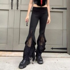 Midnight Glam Lace Flare Pants -Gothic Clothing Store 1 f3ade8f0 281d 4da0 b550 1fe220673cb0