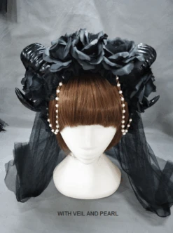 Bold Black Witches Horns Headress (Optional Veil) -Gothic Clothing Store 23 09 2018 1 09 22 PM