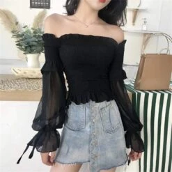 Elvira Off Shoulder Sexy Blouse -Gothic Clothing Store 2 009b66ba a978 4aa9 9a07 ce680502f51b
