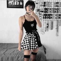 B&W Gothic Checkered Skirt 16 B&W Gothic Checkered Skirt -Gothic Clothing Store 2 00f0d23c e57d 4a7f ad0d add6850aebfa