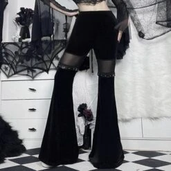Dark Vixen Velvet Flare Pants -Gothic Clothing Store 2 0a06cfe7 dbf4 4a1f 94f4 a6dc77c1c882
