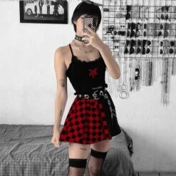 Red & Black Gothic Checkered Skirt 8 Red & Black Gothic Checkered Skirt -Gothic Clothing Store 2 13794480 be20 4a4a 8087 ba5b491f7059