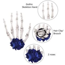 Floral Skeleton Hand Hair Clip/Brooch -Gothic Clothing Store 2 3546310d a939 4c14 bbb4 59f2f6173131