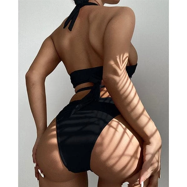 Aubree Crisscross Halter Wrap Bikini Set 3 Aubree Crisscross Halter Wrap Bikini Set - Image 3